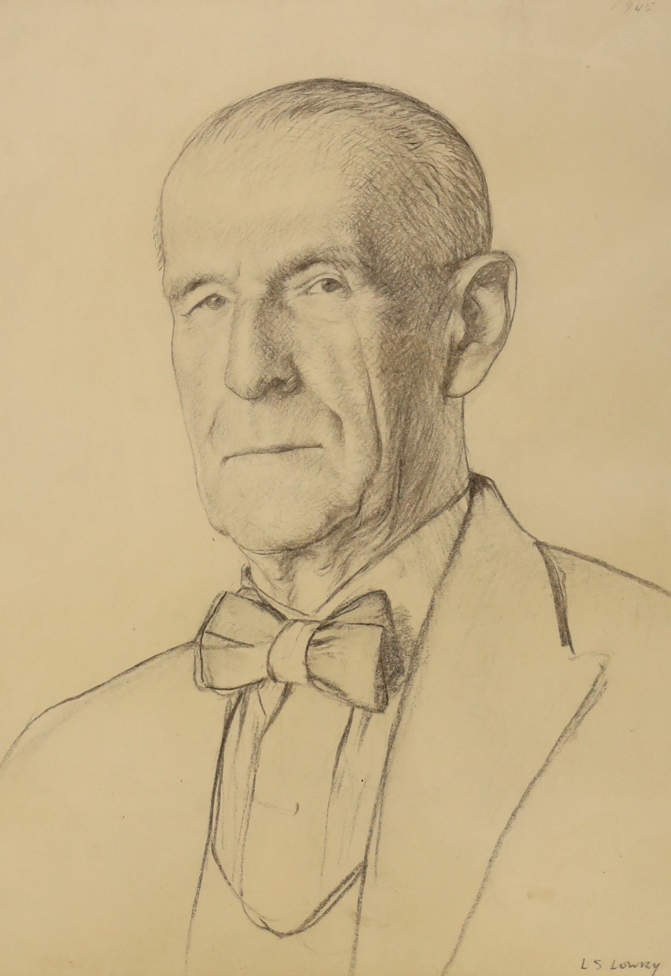 Francis Dodd (1874-1949), pencil drawing, Portrait of Lord Richie of Dundee (1866-1948), signed and dated 1945 with Lowry signature added at the bottom, 37 x 27cm